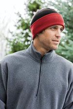 CP90 Cuffed knit cap in red and black