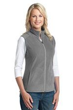 Pearl grey microfleece vest for women