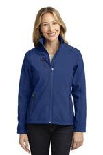 L324 Ladies welded soft shell jacket in blue