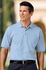TLK420 Cotton pique knit tall polo in light blue