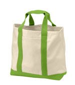 B400 Two-tone tote in lime and natural