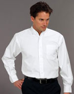 608 Men's tall  easy care tall button down shirt in white