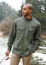 EB606 Long sleeve fishing shirt in green