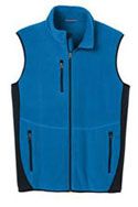 F228 Royal blue polar fleece vest with black trim