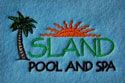Island Pool and Spa embroidered logo