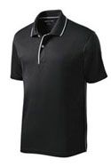 K467 Black polo with contrast trim