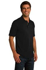 KP55T Jersey knit tall polo in black