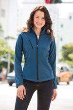 Embroidered soft shell jackets