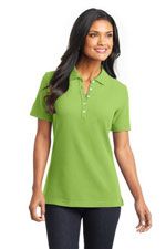L800 Ladies EZ Cotton pique polo in light green