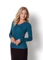 LSW285 Ladies V-neck sweater in teal