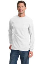 PC61LSPT 100% cotton tall long sleeve pocket T-shirt