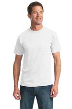 USA100P USA made pocket T-shirt in white